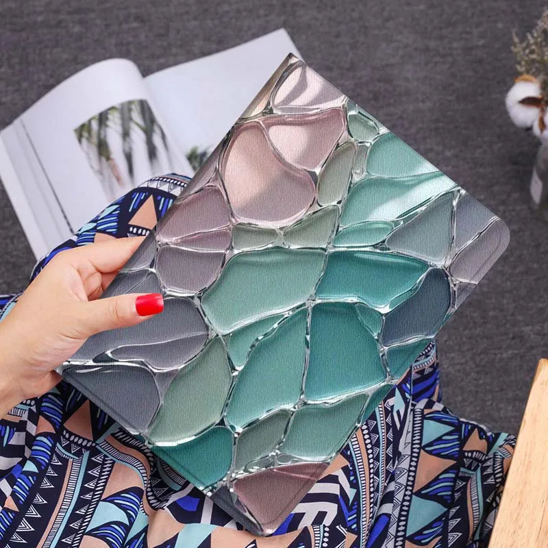 

Colorful Abstract Mosaic Pattern For Samsung Galaxy Tab S10 S9 S8 S7 Lite FE Plus Scratch resistant Pen Tray Tablet Case Gift