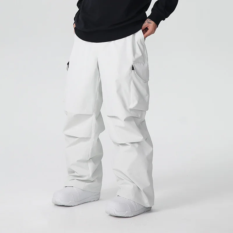 

Men Skiing Pants Solid Sport Warm Windproof Breathable Outdoor Ski Pant Pockets Waterproof Snow Women Adult Snowboarding Pant