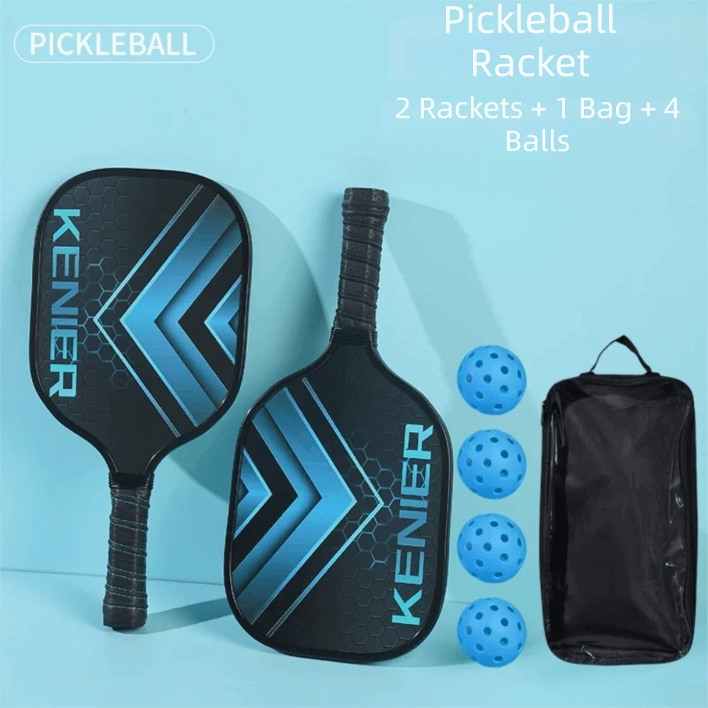 

Shockproof Pickleball Paddles Set High Resilience with 2 Rackets & 4 Pickleballs Balls Racquet Kit Non-slip Handle