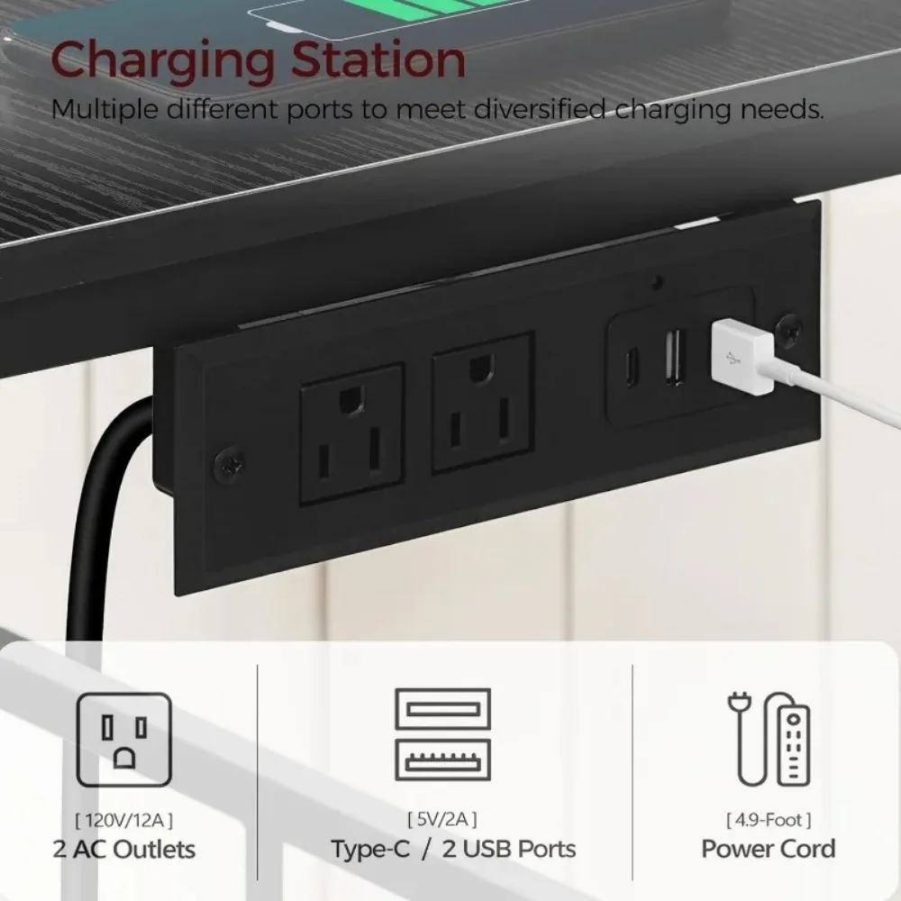 Home Bar Unit, 44.9" L Bar Table with Power Outlet, Mini Bar with Wine Rack and LED Lights
