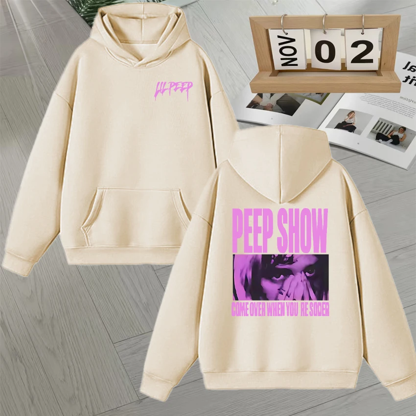 New In Rapper Lil Peep Show Double Sided Print Hoodie Men Women Sweatshirt Autumn Winter Long sleeve Fleece goth Pullover Unisex