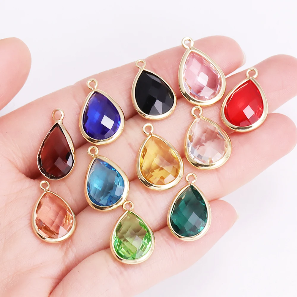 6Pcs High Quality Crystal Glass Water Drop Shape Charms Pendant For Diy Jewelry Making Necklace Earrings Accessories Supplies