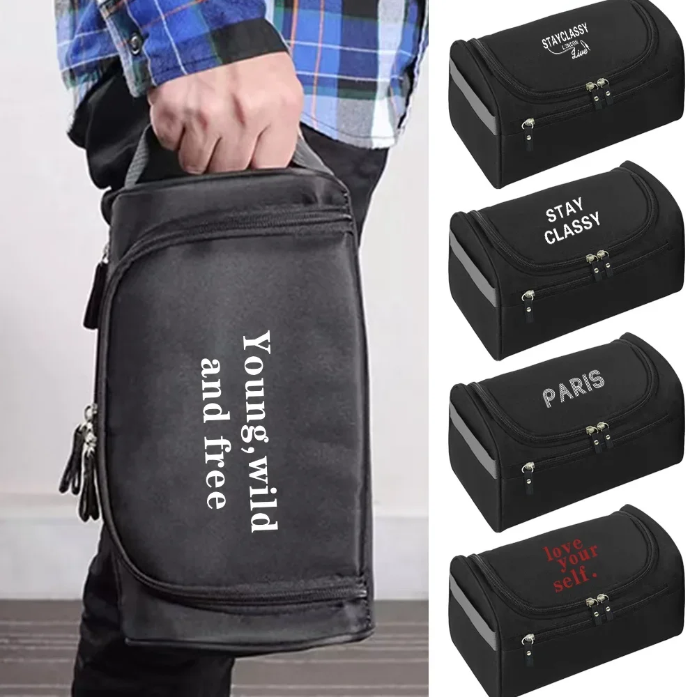 

Unisex Business Portable Storage Bag Toiletries Organizer Men Travel Cosmetic Bags Hanging Waterproof Wash Pouch New Walls Print