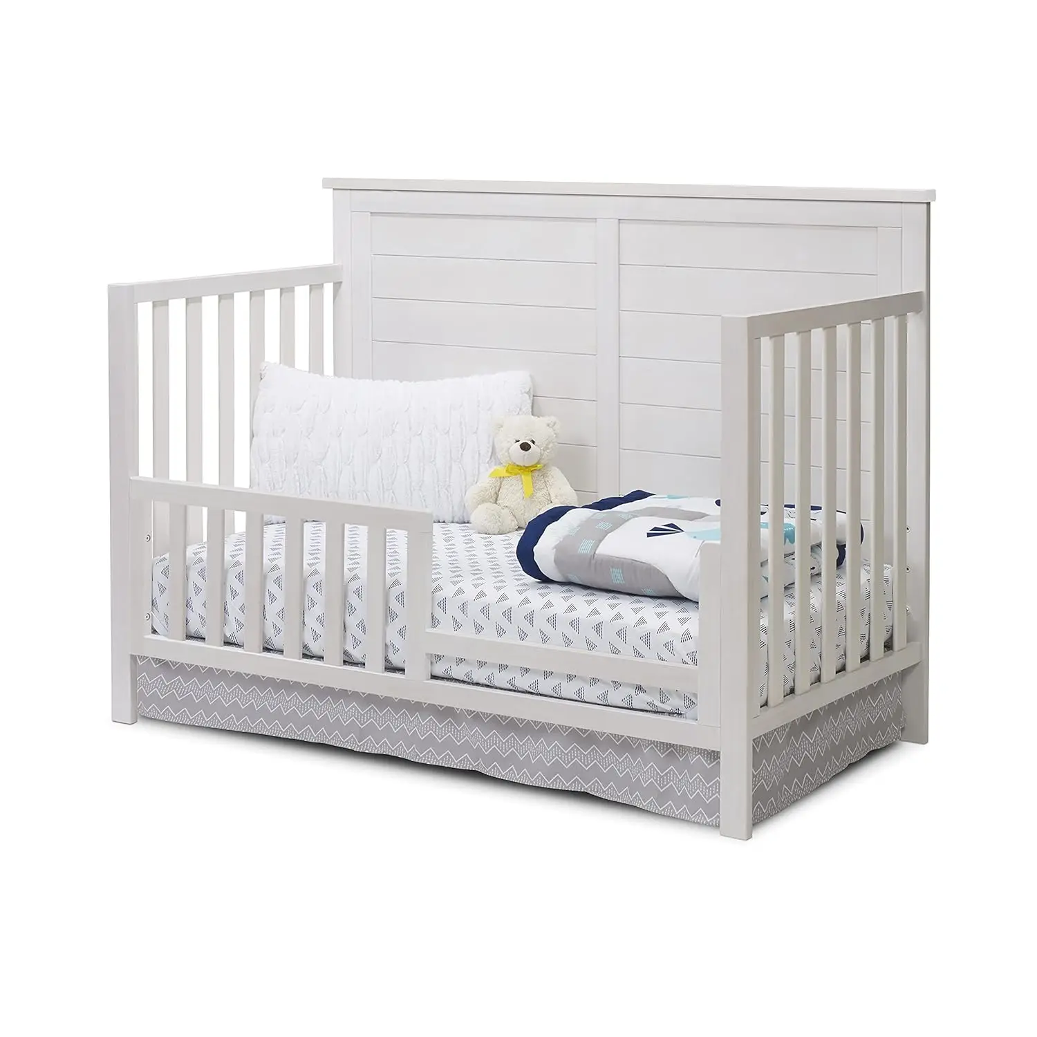 Sorelle Furniture Farmhouse 3-Piece Nursery Set dengan 4-in-1 Convertible Crib, 4-laci, dan mengubah meja dengan rak,