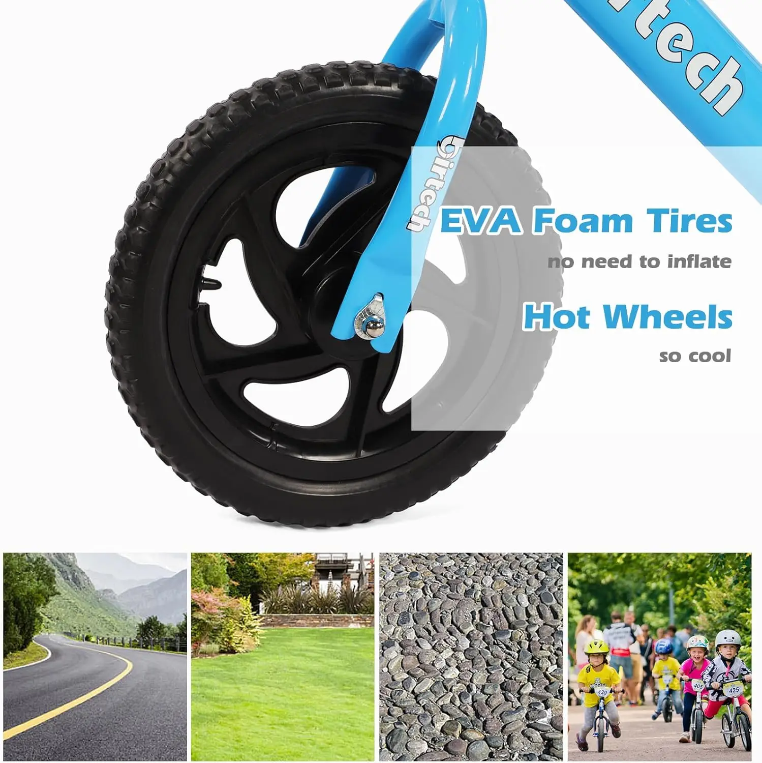 Loopfiets Voor 2-5 Jaar Oud, 12 Inch Peuter Fiets Zonder Pedaal Training Fiets Met Verstelbare Zithoogte, Airless Band (Licht B