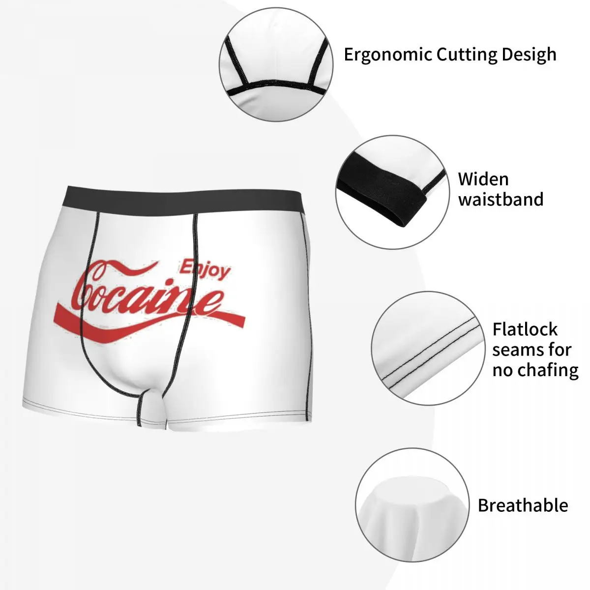 الملاكم السراويل الداخلية استمتع الكوكايين سراويل الرجال الملابس الداخلية تنفس ل أوم رجل صديقها هدية