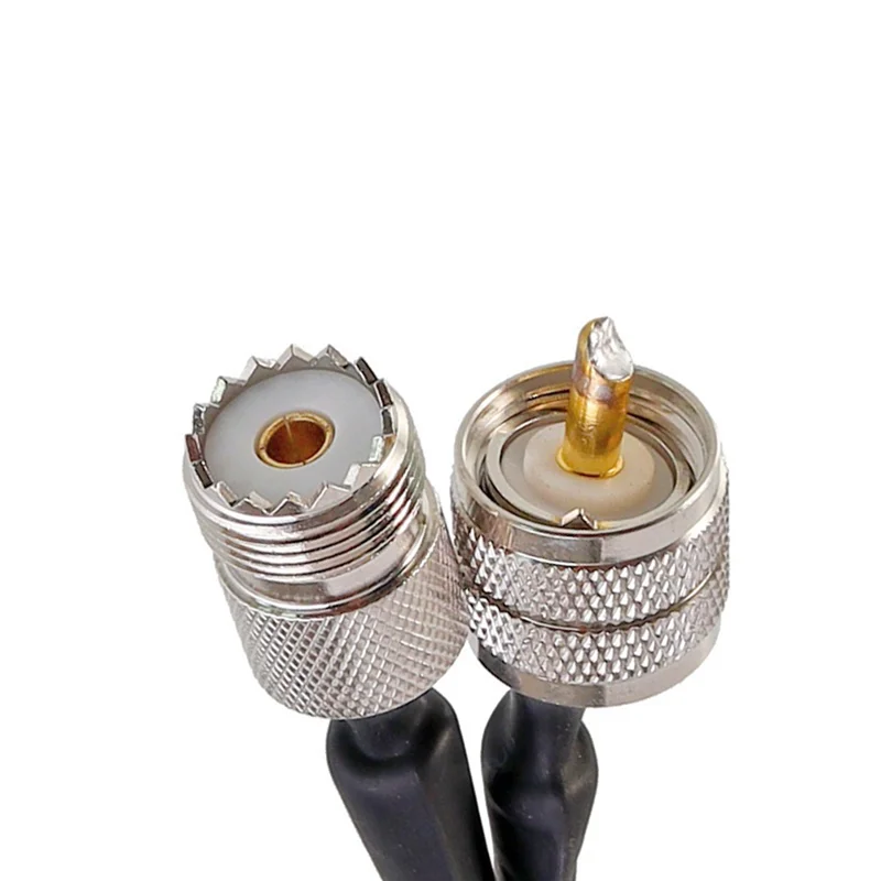 Janela/porta passa através do cabo coaxial RF plano SO239 UHF fêmea para UHF fêmea 50 Ohm RF cabo de extensão coaxial rabo de porco