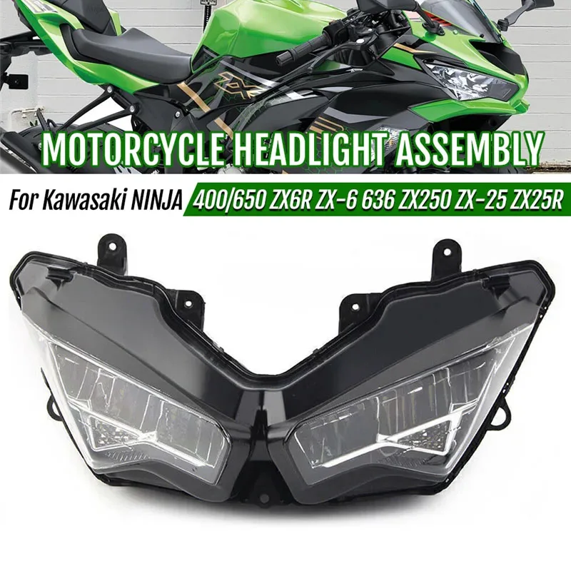 Motorcycle Front Headlight For Kawasaki NINJA 400 650 ZX6R ZX-6 636 ZX250 ZX-25 ZX25R 2020 2021 LED Head light lamp Assembly