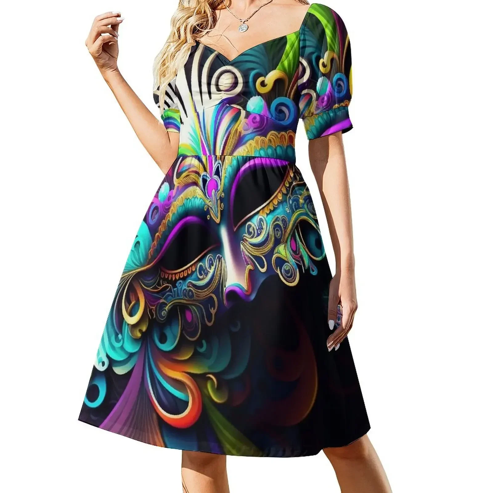 

Mardi Gras Dress, Mardi Gras 2023 Short-Sleeved Dress dresses for womens dresses korean style Dress