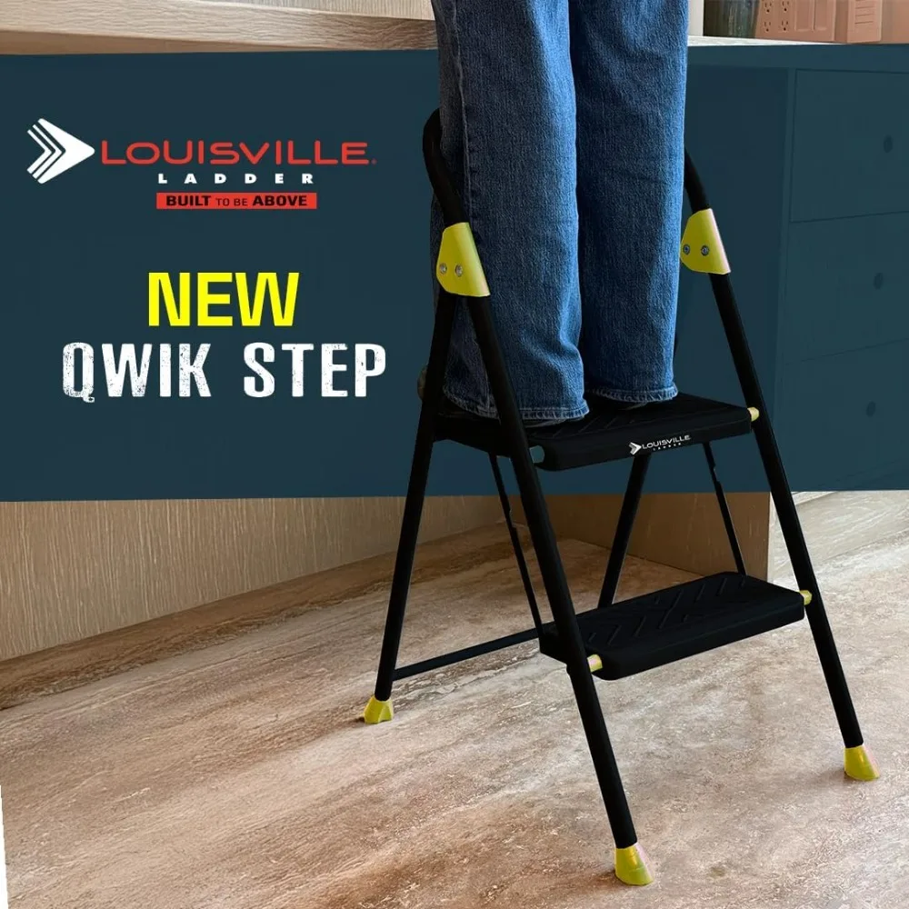 

2 Step Ladder, Step Stool with Anti-Slip Step, 375lb Load Capacity, Portable, Lightweight, Anti-Slip for Home and Kitchen Use