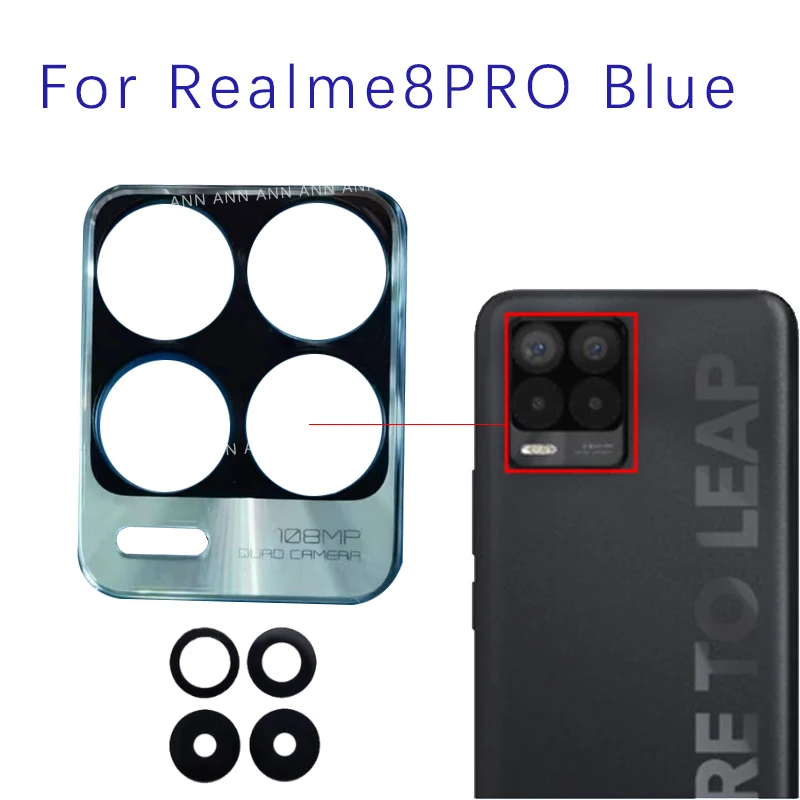 For OPPO Realme 8 Pro Rear Camera Glass Lens Back Camera Lens with Sticker Replacement Parts