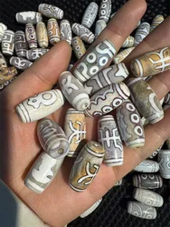 97pcs/lot White Color Natural Agate material Xizang Tianzhu Dzi Beads weathered grain Bead Necklace DIY Jewelry