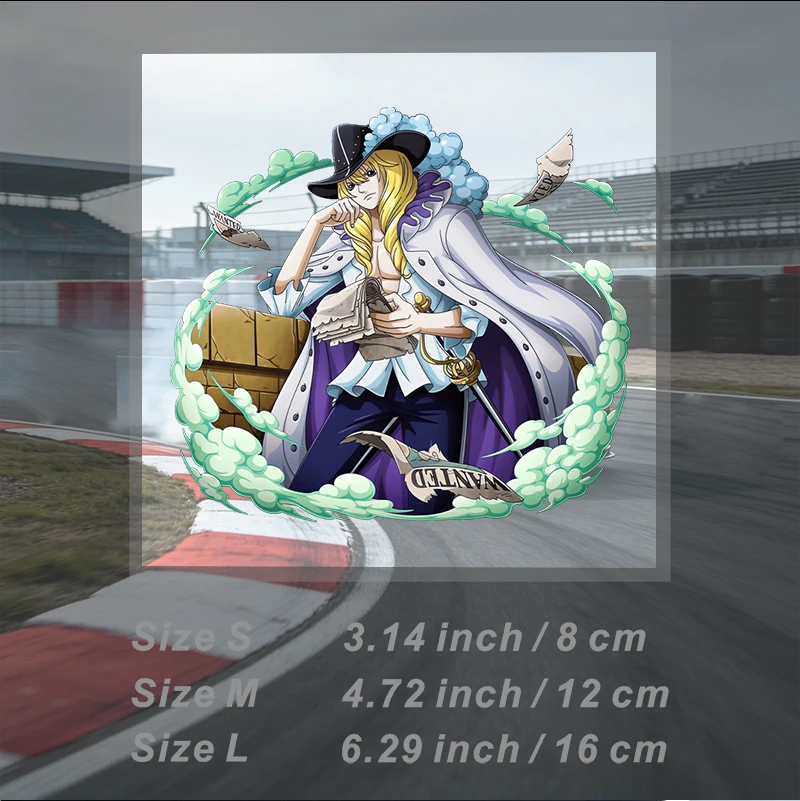 Car Stickers Anime Pirate Vinyl Decal Waterproof Die Cut Reflective for Refrigerator Car Roof Auto Decor