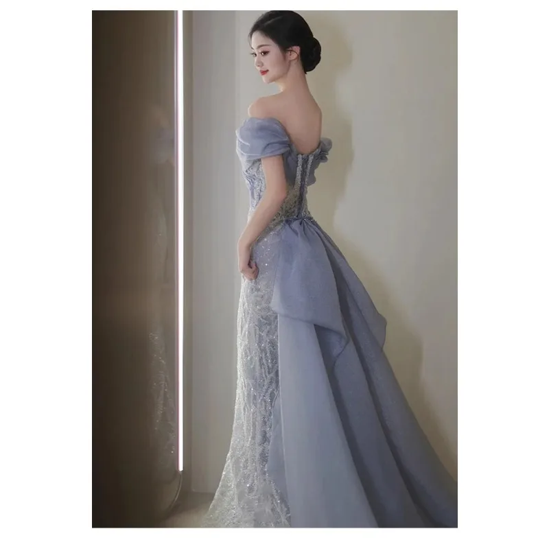 Вечерние платья русалки с открытыми плечами, новинка 2025 года, блестящие кружевные свадебные платья Abendkleider, вечерние длинные платья для выпускного вечера по индивидуальному заказу