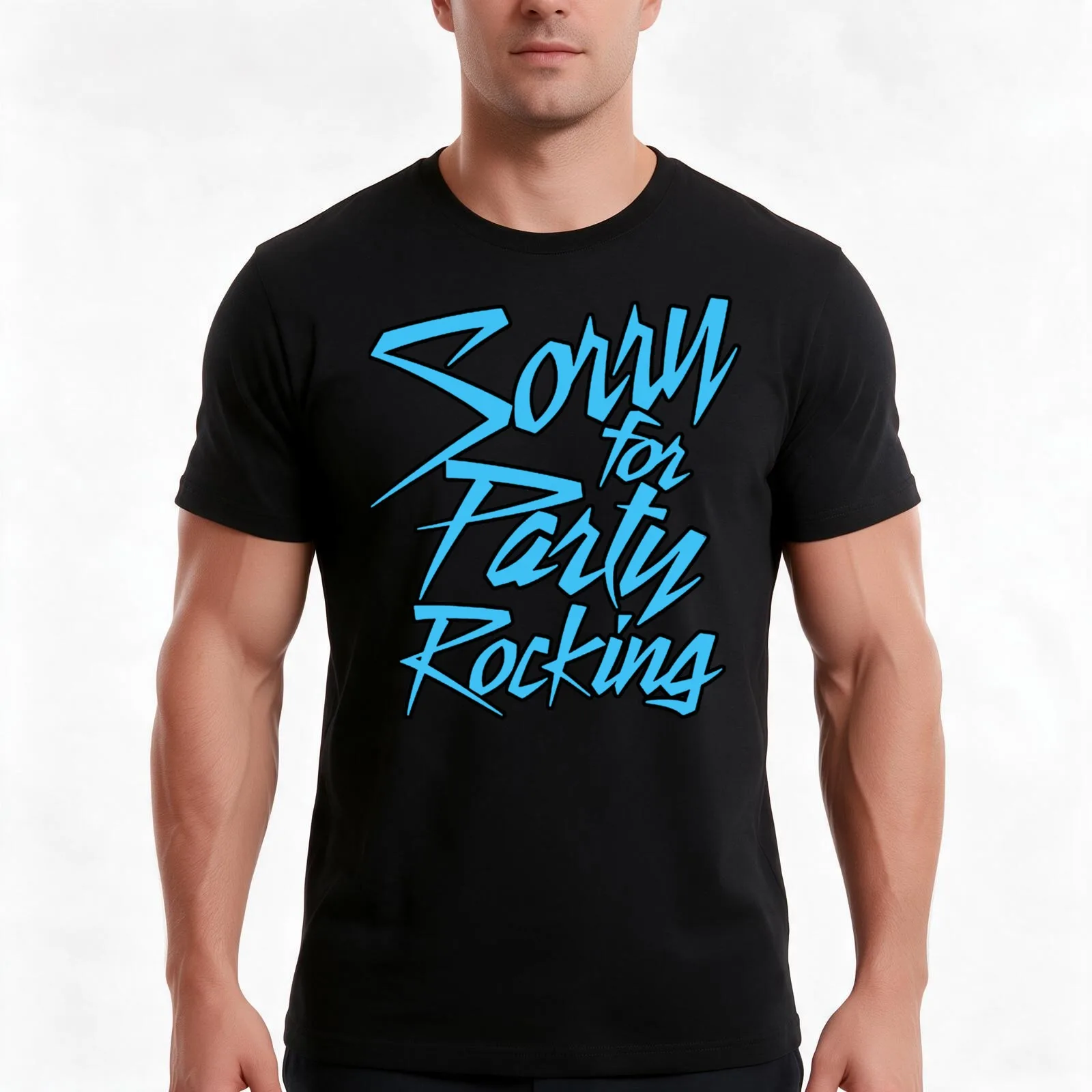 Sorry For Party Rocking T-Shirt, Summer Casual Cotton Tee, Oversized Streetwear Tops, Vintage Graphic Print, Unisex Men Women