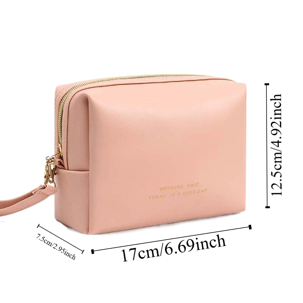 Wallet PU Makeup Bag Multi-functional Large Capacity Cosmetic Clutch Bag Portable Octagonal Make Up Pouch Bag Outdoor