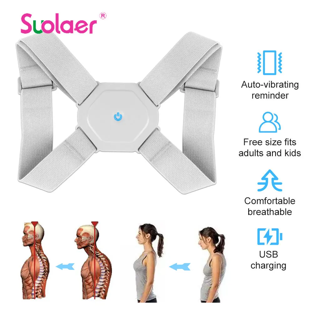 Inteligentny korektor postawy Inteligente powrót Brace ramię wsparcie czujnik wibracji gorset dla dzieci dorośli siedzieć pas korekcyjny