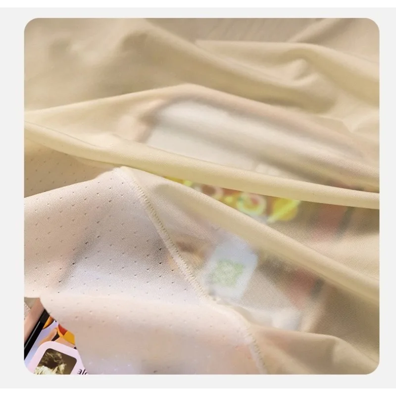 Ultra-thin Ice Silk Girl Mask Mid-waist Underwear Women's Hip-hugging High Elasticity Pure Cotton Crotch Seamless Triangle Pants