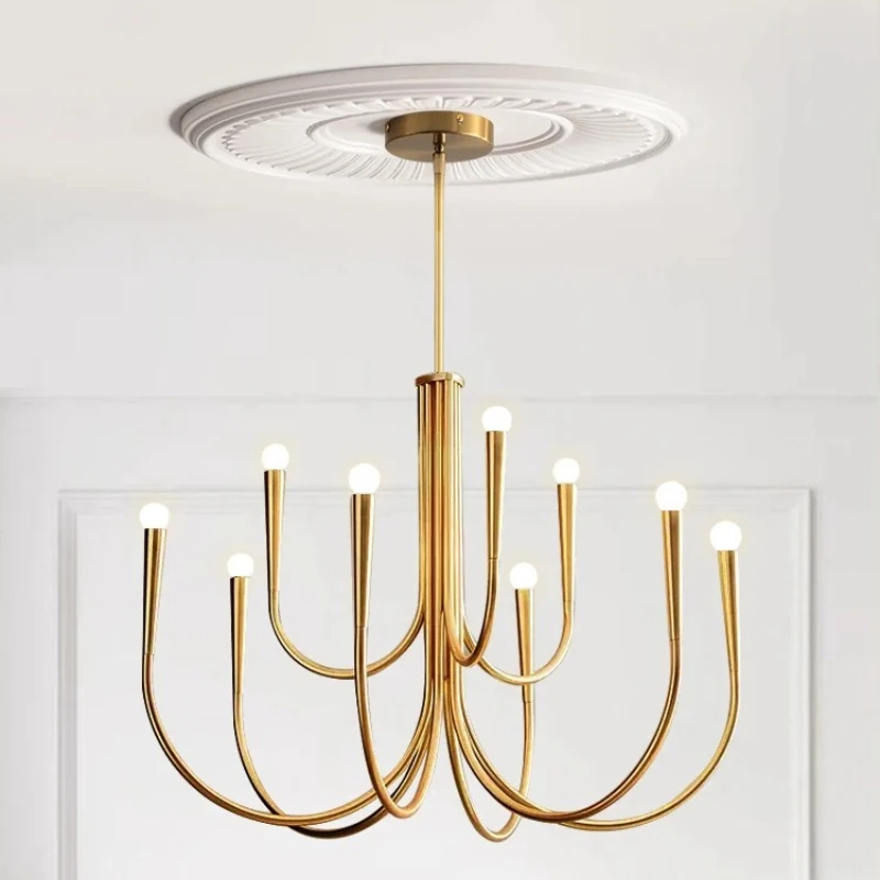 Lámpara de Techo LED Vintage Francesa, Diseño de Araña, Velas Artísticas, Lámpara Colgante de Alta Gama, Decoración del Hogar, Comedor, Sala de Estar, Mostrador