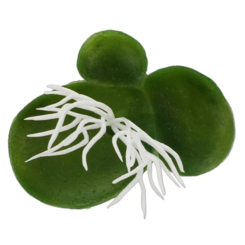 Lenteja agua artificial, 18 Uds., follajes flotantes hojas verdes con decoración peceras raíz blanca, hojas 3
