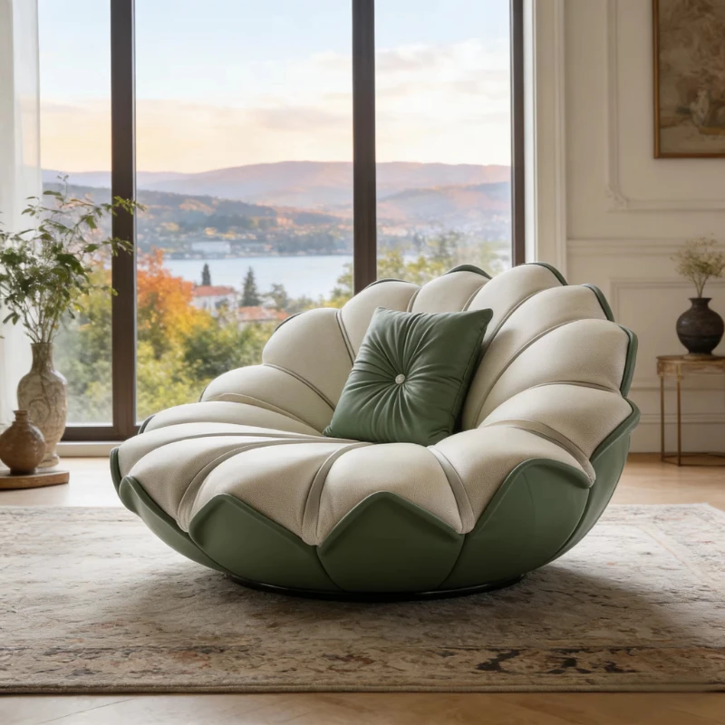 

Luxury flower-shaped lazy sofa single sofa comfortable petal-shaped velvet bean bag floor mat