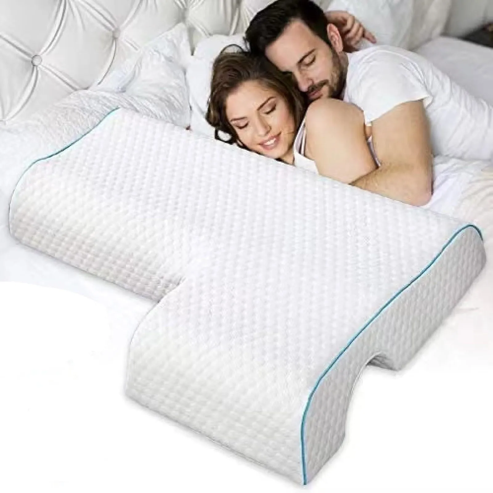 

Couple Specific Pressure Memory Foam Pillow Slow Design Hand Comfort Sleep Enhancing Ideal For Use