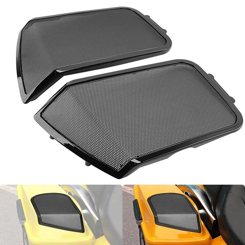 

Bright Black Motorcycle 6"x9" Saddlebag Lid Speaker Grill Cover For Harley Touring Electra Road King Street Glide 1994-2013