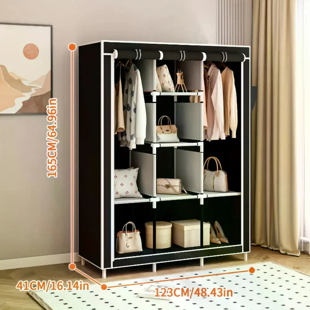 64-Zoll tragbarer, abgedeckter – Wardrobe Closet Portable Fabric Cover Bewertung und Preis