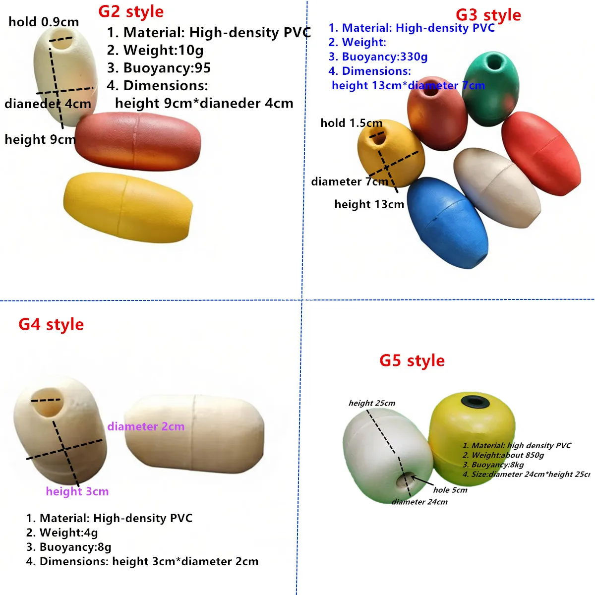 High Density PVC Foam Floating Ball Culture Float Ball Fishing Net Buoy Cage Buoy Fishing Accessories Swimming Channel Buoy