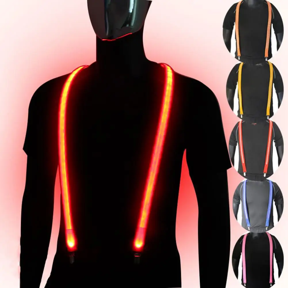 Tirantes iluminados para hombres y mujeres, tirantes brillantes LED ajustables en Y, trajes de neón para fiesta Rave, Bar, Selfie, accesorio de Cosplay