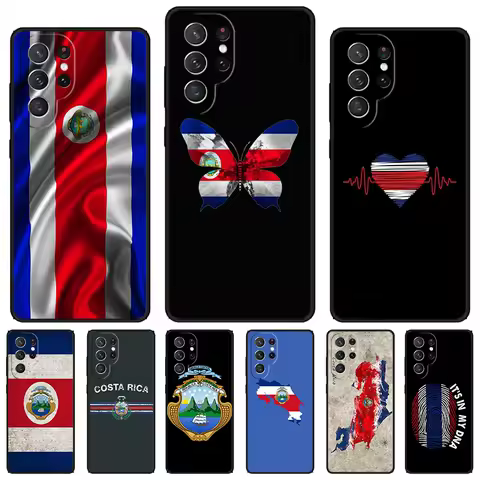 Costa Rica Flag phone case For Samsung Galaxy S24 S23 S22 Ultra Note 10 20 Plus S8 S9 S10 S20 S21 FE Cover