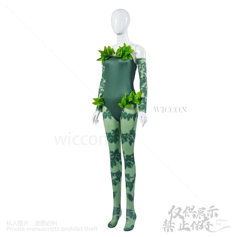 Poisonn Anime Cosplay Ivyy!edggy^/Pamela Lillian Isley Sexy Green Jumpsuit Bodysuit Bikini Jirai Kei Girls Woman Wiglifelikee@