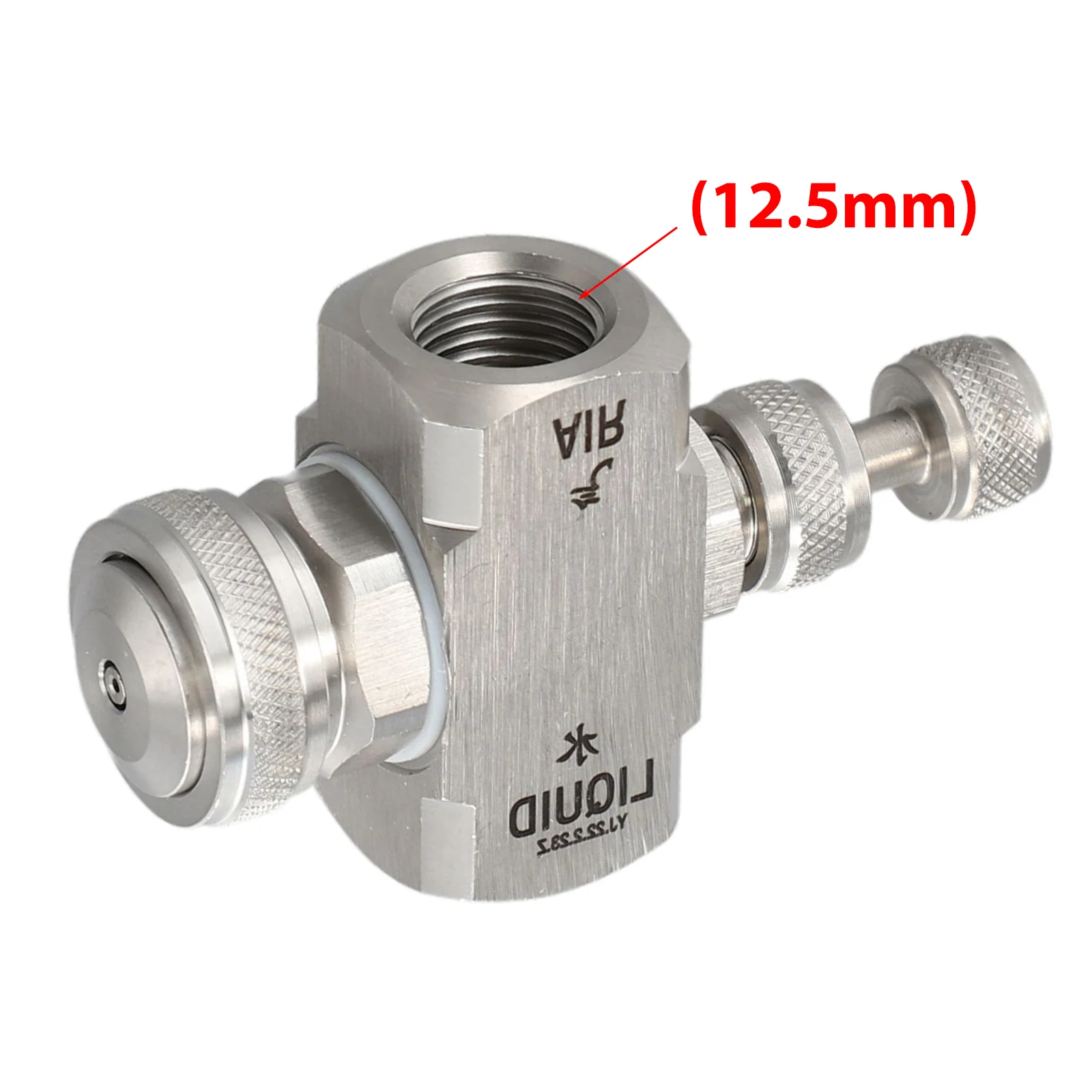 High Pressure Adjustable Air Atomizing Nozzle in 304 Stainless Steel with Female Thread for External Gas Water Mixing