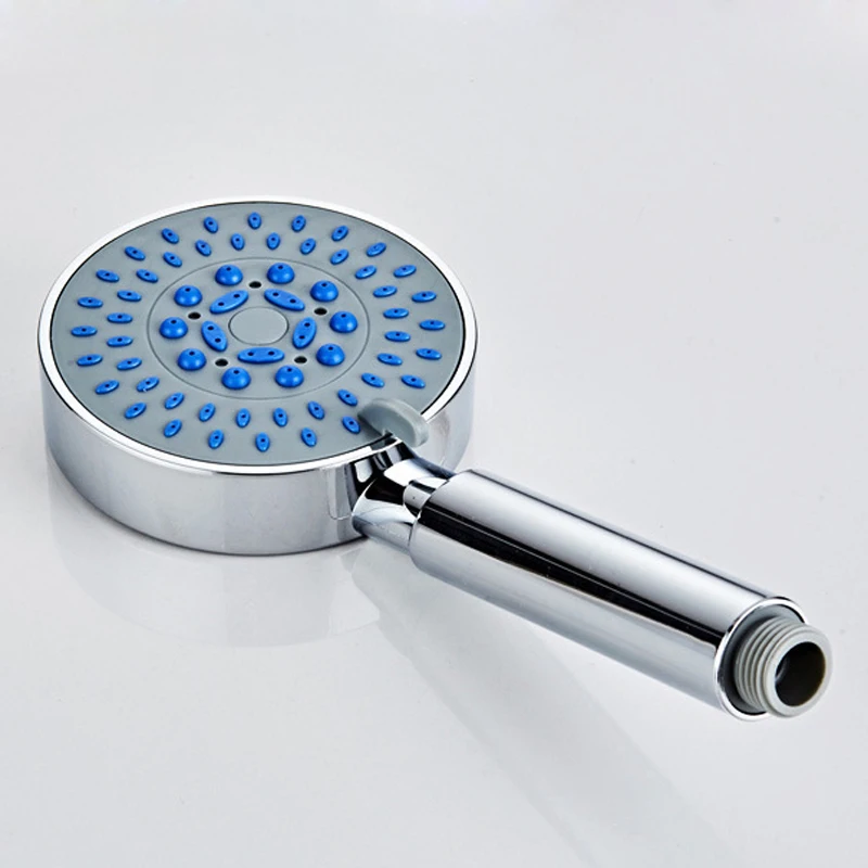 Vidric High Quality Five Fuction Silica Gel Holes Shower Head Water Saving Bathroom Shower head Rainfall Round Handheld Shower C