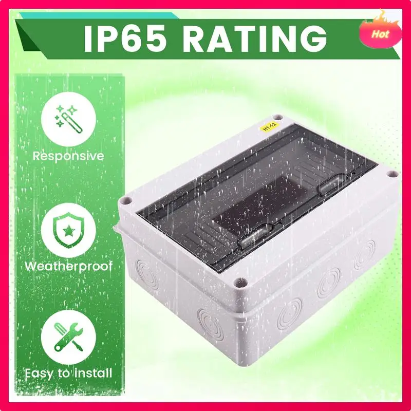 

ABYP HT-12 Way IP65 Mcb Breaker Box Distribution Protection Box ABS Power Electronic Din Rail Enclosure For Circuit Breaker