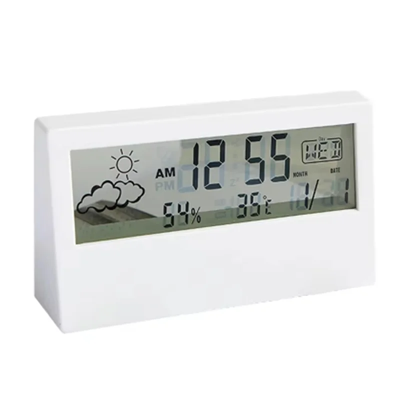 ABKI-LED Thermometer Thermo-Hygrometer Multifunction Electronic Temperature Humidity Meter Weather Station With Alarm Clock
