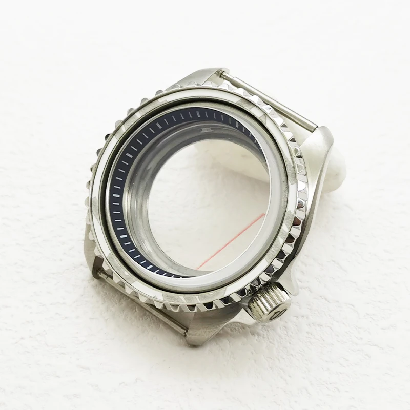 Mod 42mm Silver Bilayer Dome Sapphire Glass Case Fits NH35 NH36 4R35 7S26 Movement 28.5mm Dial  Bezel Insert Watch Cases Refit