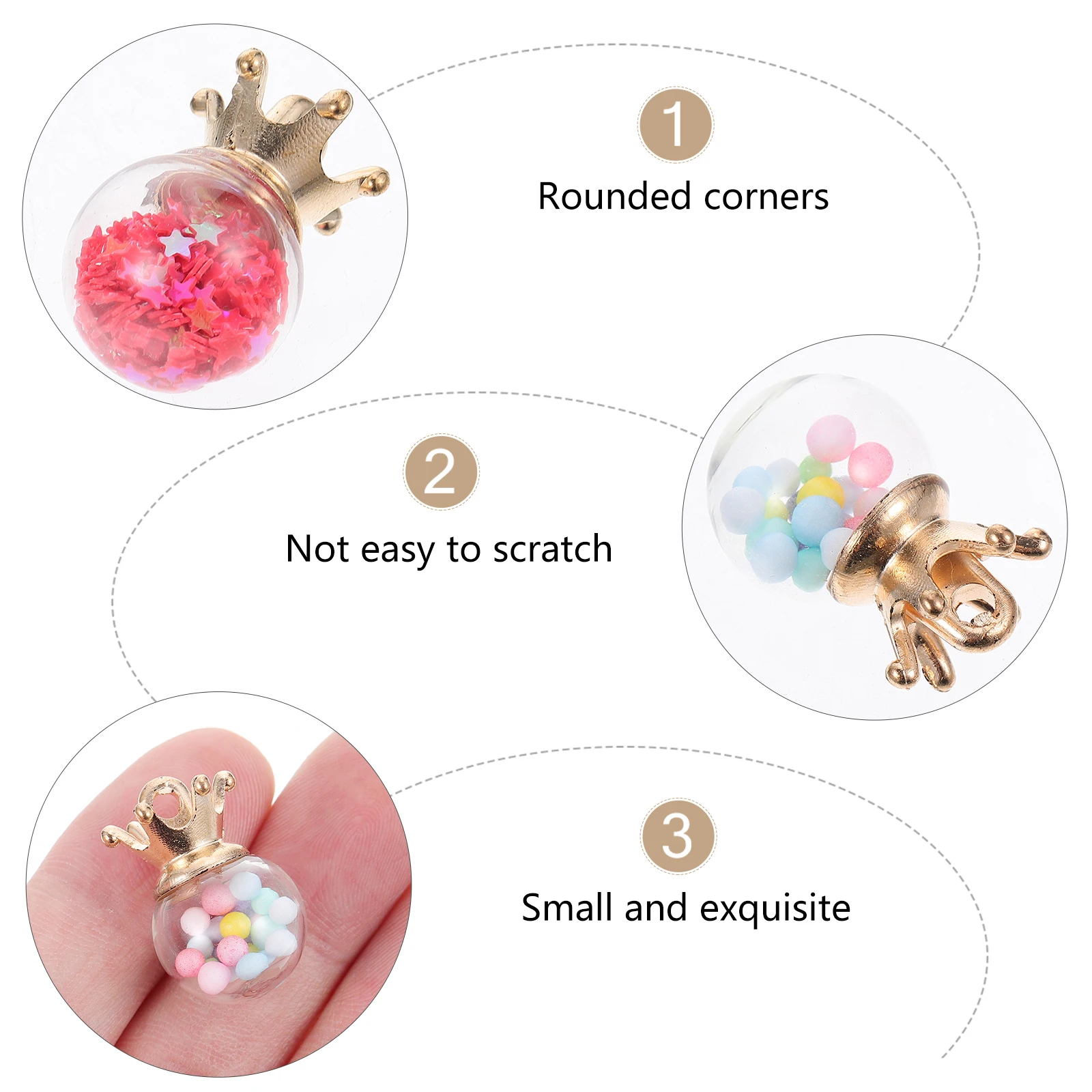

30pcs 16MM Glass Balls Pendants DIY Jewelry Accessories Decorative Pendants Decorative Charms Star Shaped Hanging naments