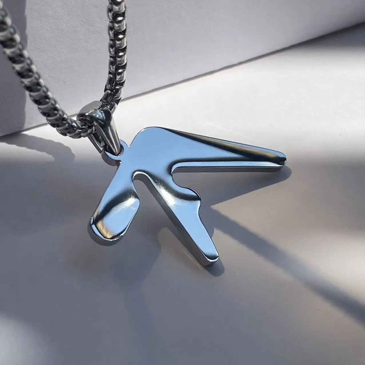 Aphex  Logo High-Quality Stainless Steel Pendant Necklace - Trendy Hip-Hop Necklace for Both Men and Women