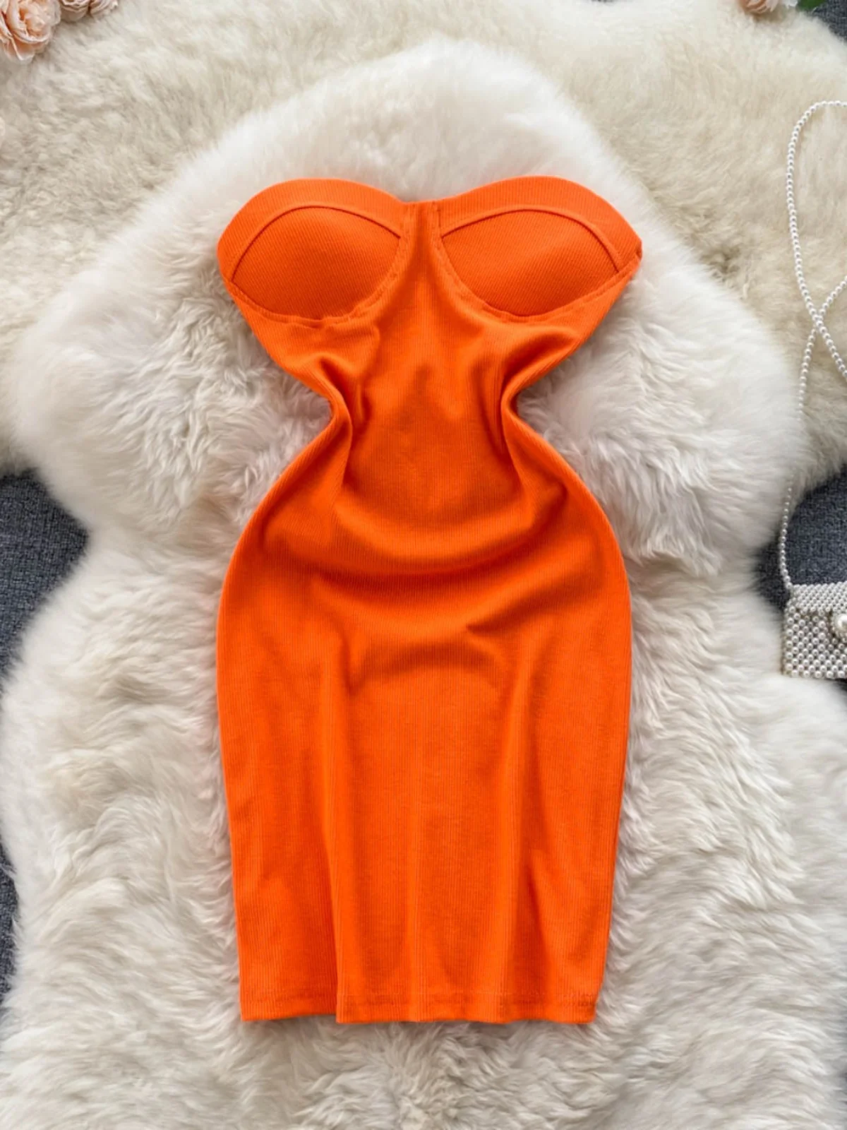 Sexy Sweet-and-Spicy Strapl Dr oulder Bared Waist-Cinching Fairy Skirt woman's Gown ort Skirt for Petite Women