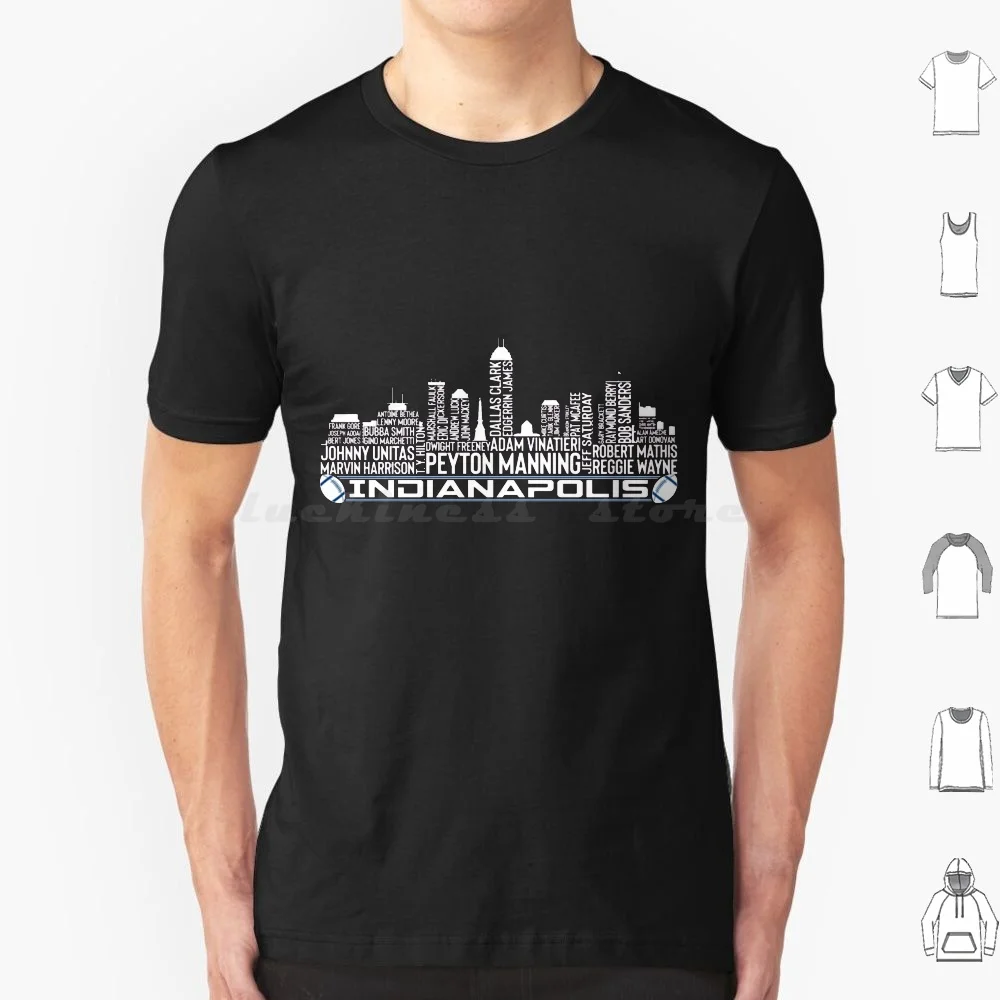 Indianapolis Football Skyline T-Shirtthe Legends Indianapolis City Skyline Of The Indianapolis Football Team T-Shirt _ T Shirt