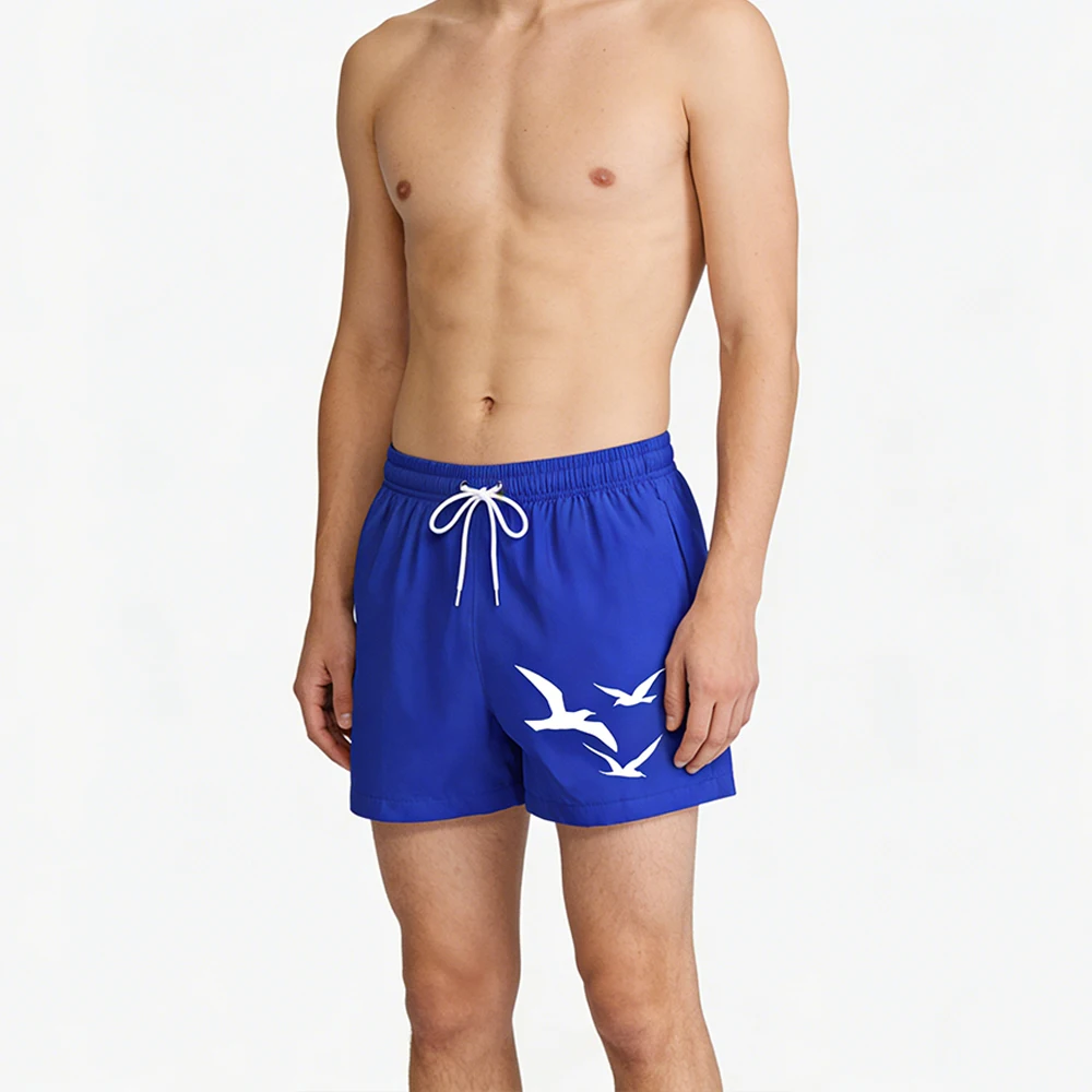 Picture 4: Casual Men's Board Shorts Swimming Trunks Quick Dry Board Shorts Bathing Suit Breathable Drawstring With Pockets Seagull Print