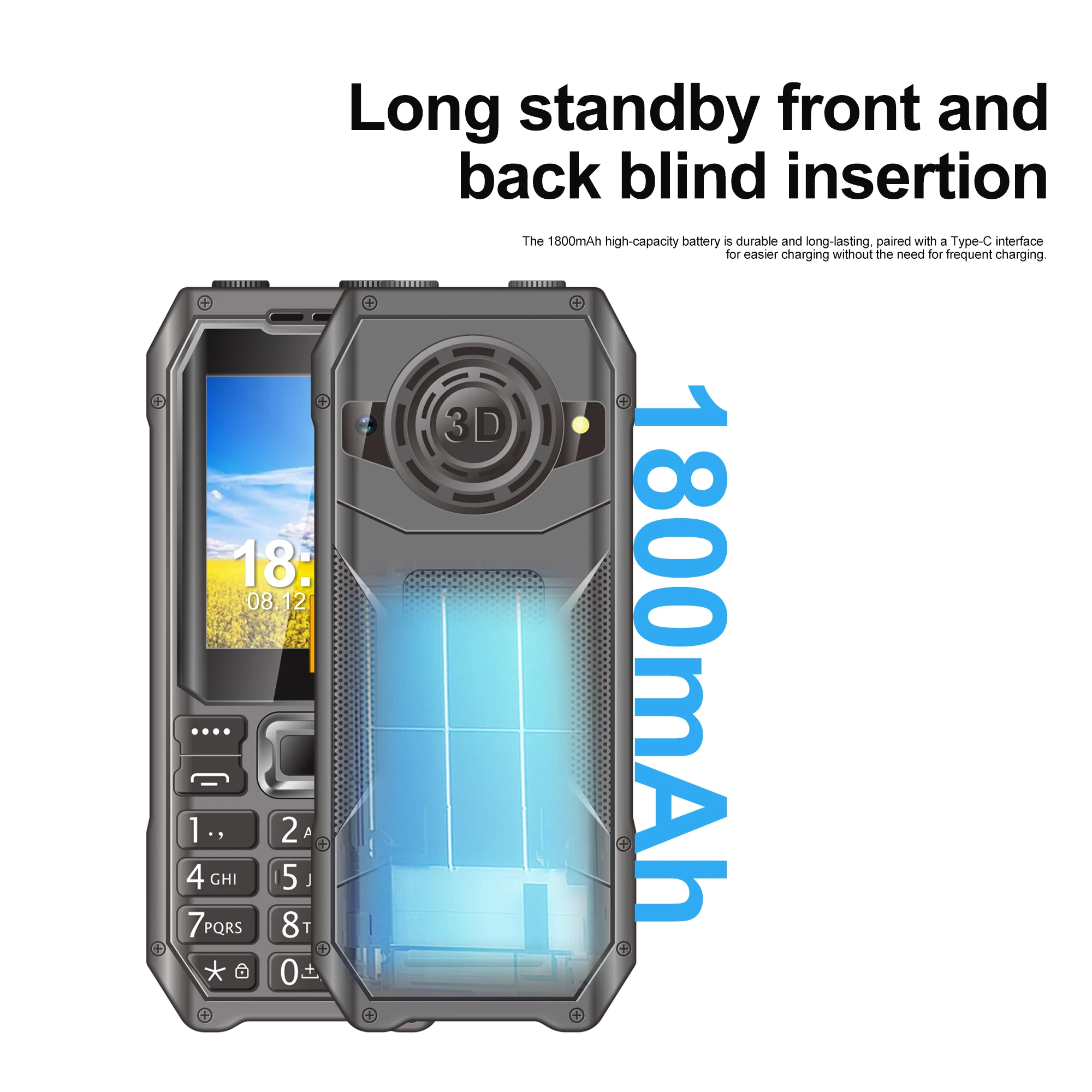 SERVO Q6000 bouton téléphone portable 2G GSM Vibration 2.4 "affichage vitesse cadran lecteur MP4 liste noire personnes âgées téléphone portable double SIM veille