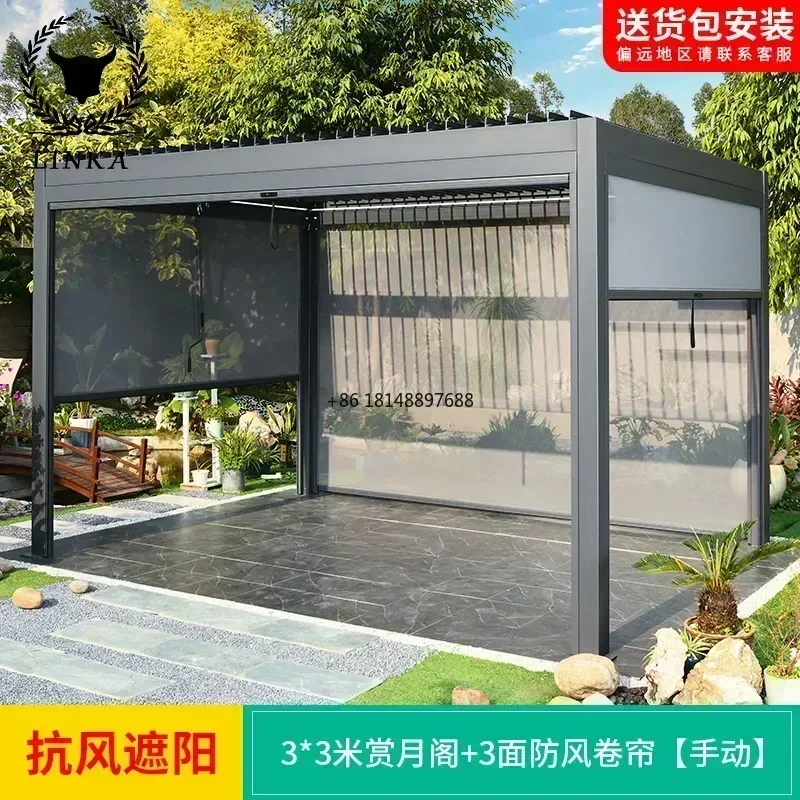 

Pergola Outdoor Motorized Manual Control Pergola without Motor Pergola Outdoor Kitchen