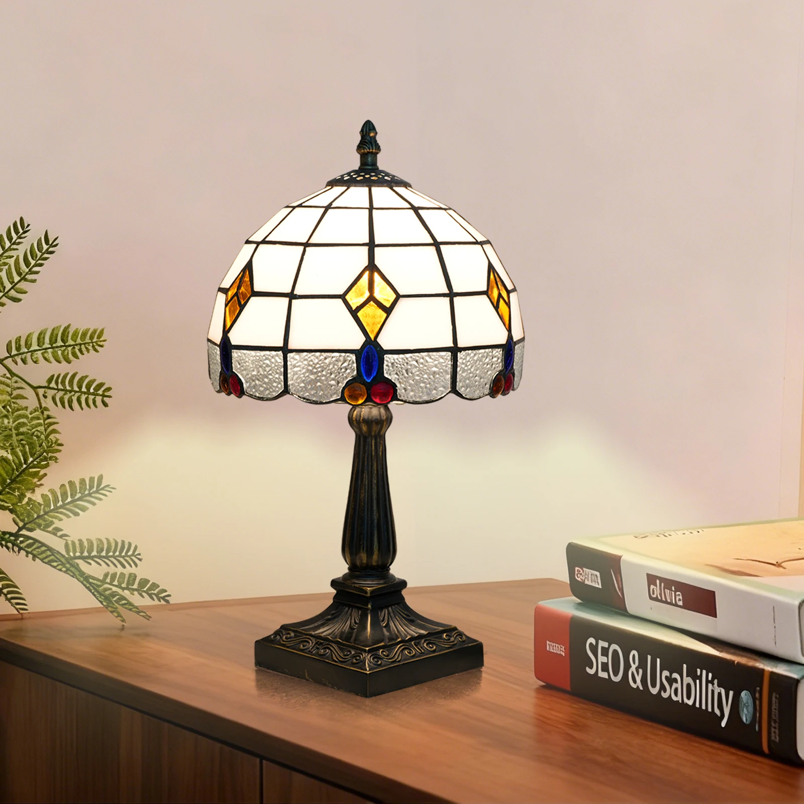 مصباح تيفاني صغير من الزجاج ال - مراجعة Desk Setup Vintage وسعره