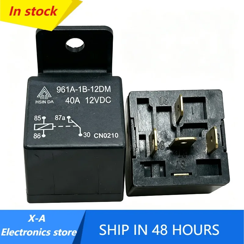 961A-1B-12DM Automotive Relay 12VDC 40A 5Pin Car Relay With Mount Bracket Vehicle Control Relay
