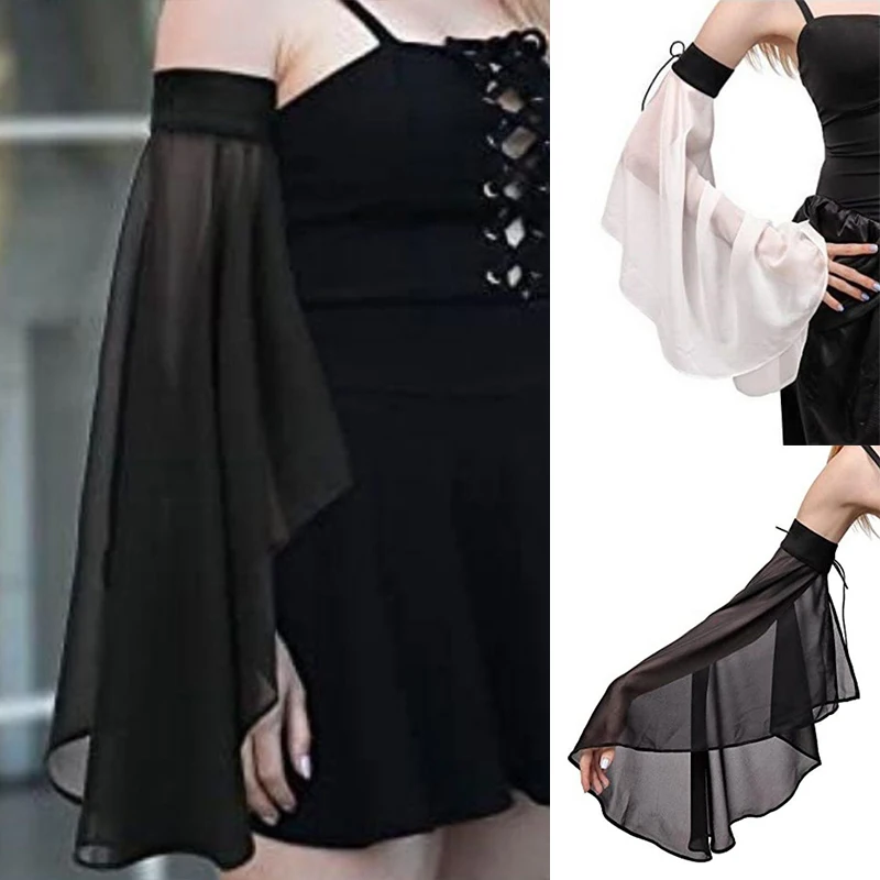 

1Pair Women Sunscreen Long Detachable Tulle Sleeves Simple Decorative Tulle Sheer Arm Warmers Accessories