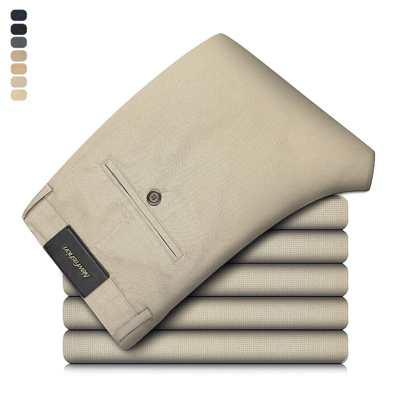 7-color Fashion Men's Business Casual Pants Spring Thin Fashion Loose Brand Breathable Male Clothing Straight Work Pants
