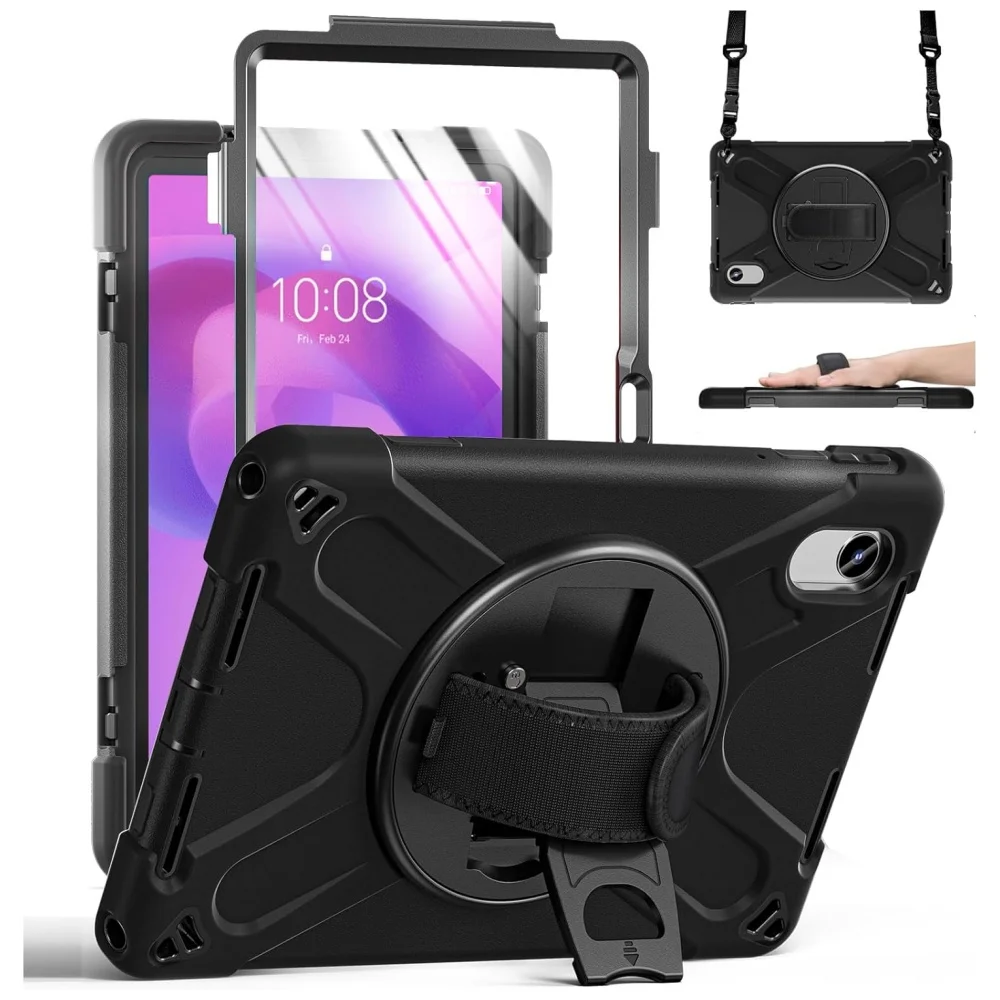 360° Rotating Rugged Case for Lenovo Idea Tab 11 2025 K11 Gen 2 Xiaoxin Pad 11 M11 11inch Heavy Duty Shockproof Hand Strap Cover