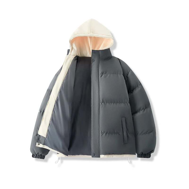 

Мужская хлопковая одежда из двух предметов, зимние утолщенные теплые мужские пальто с капюшоном, модные повседневные парки для мужчин, ветрозащитные, удобные